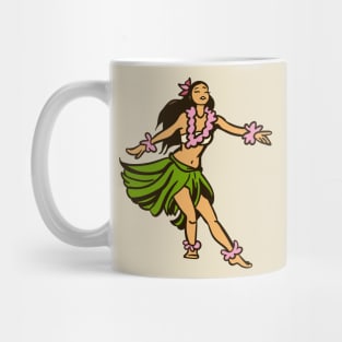 Retro Hawaiian Hula Dancer Illustration Mug